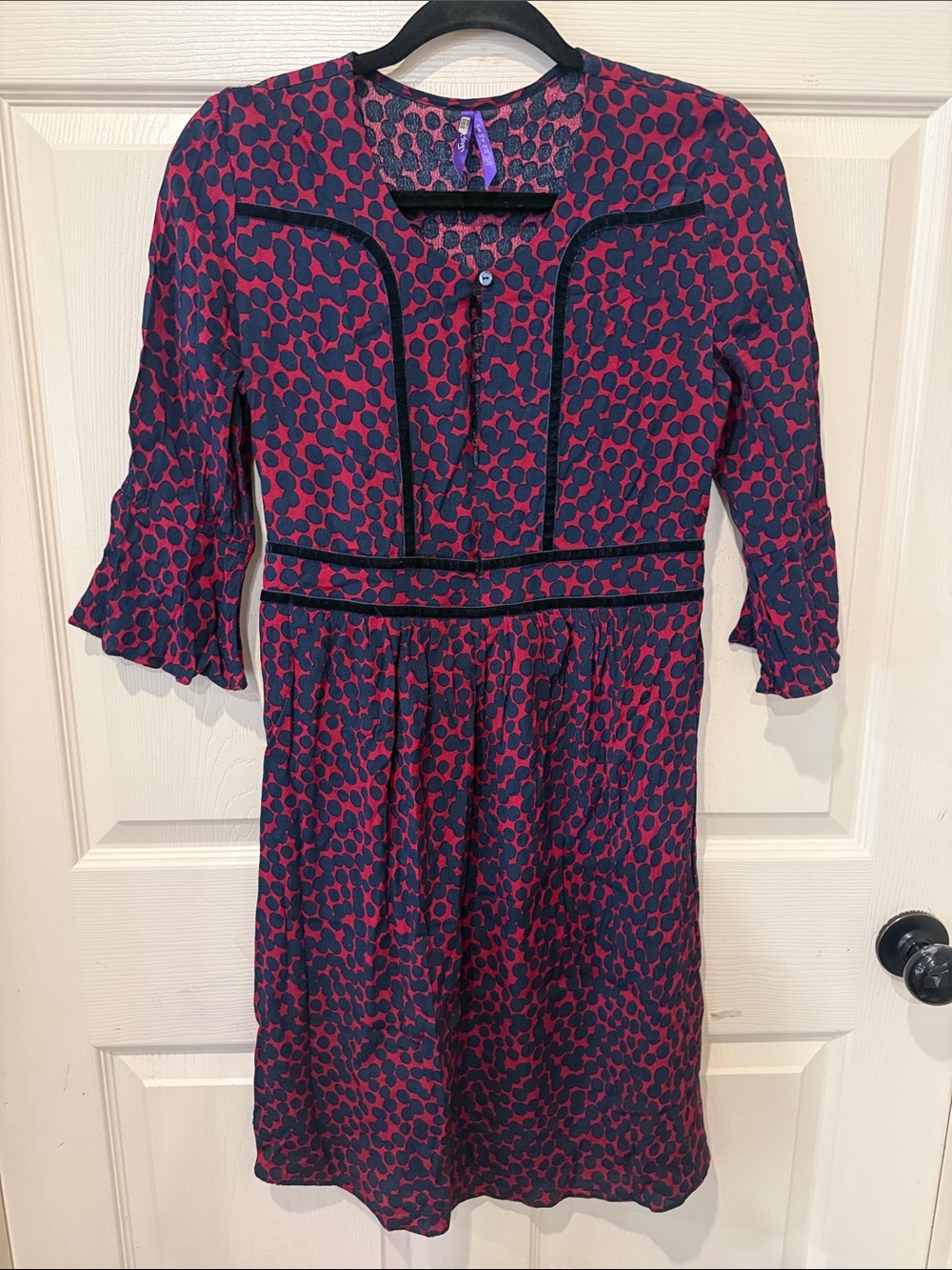 Seraphine navy/magenta maternity and nursing dress, size 4 - Picture 2 of 8